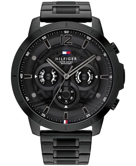 Мужские черные часы-браслет из нержавеющей стали Tommy Hilfiger 50mm black