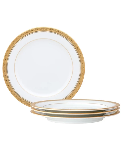 Салатная тарелка Noritake Crestwood Gold, набор 4 шт, белая