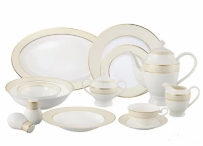 Сервиз столовый Lorren Home Trends Valentina 57 предметов, золотой
