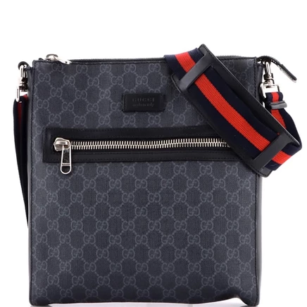 Женская мессенджер-сумка Pre-Owned Gucci в канвасе GG, черная
