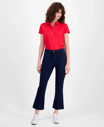 Женские демисезонные брюки из эластичной саржи Nautica Jeans синего цвета
