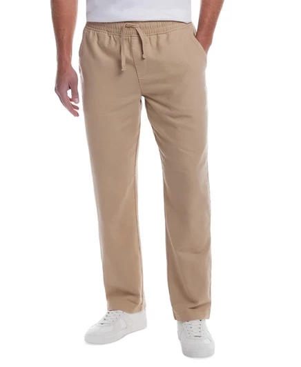 Мужские льняные брюки Weatherproof Vintage на шнурке, коричневые
