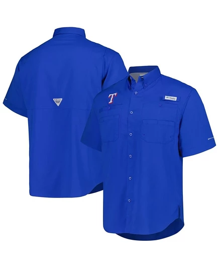 Мужская рубашка Columbia Tamiami Texas Rangers, синяя