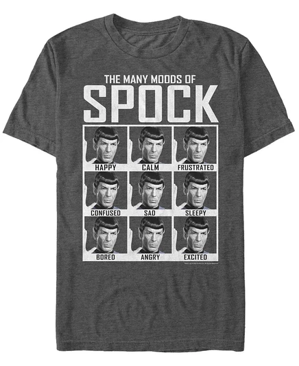 Мужская футболка Fifth Sun Star Trek с принтом Спока, серая