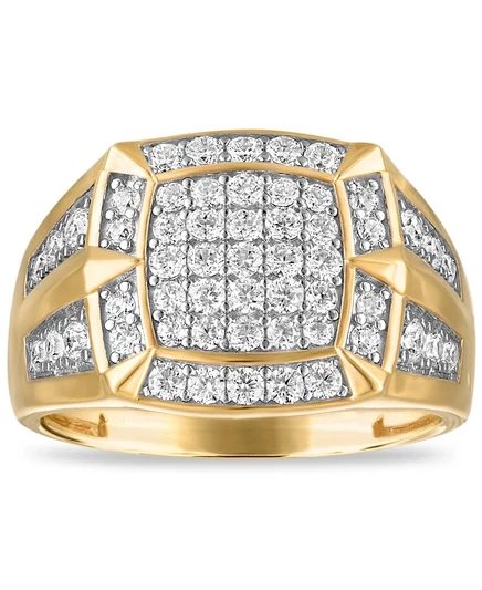 Мужское кольцо Esquire Men's Jewelry с лабораторно выращенным бриллиантом 1 карат, золотистое
