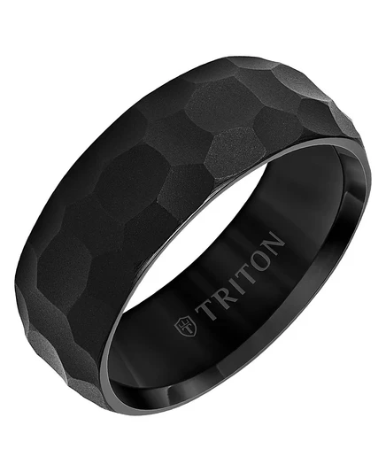 Мужское кольцо Triton 8 мм карбид вольфрама, черное