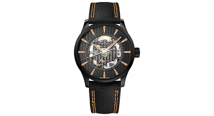 Мужские часы Mido Multifort Skeleton, 42 мм, черно-оранжевые
