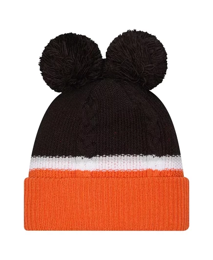 Женская вязаная шапка New Era Cincinnati Bengals с помпонами, черная