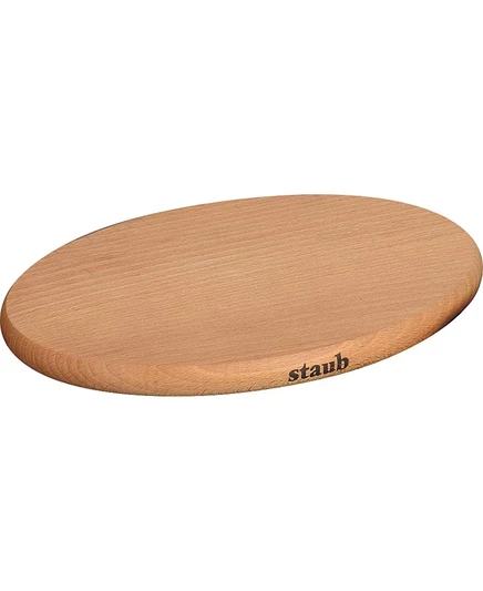 Подставка под горячее Staub овальная 29 см деревянная, бежевая