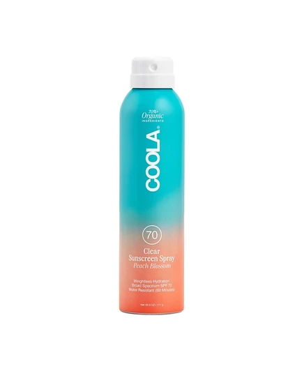 Солнцезащитный спрей для тела Coola Classic SPF 70 - Цветок персика, 6 унций, без цвета