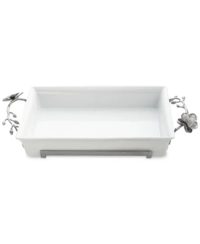 Жаровня Michael Aram White Orchid фарфоровая, серебристая