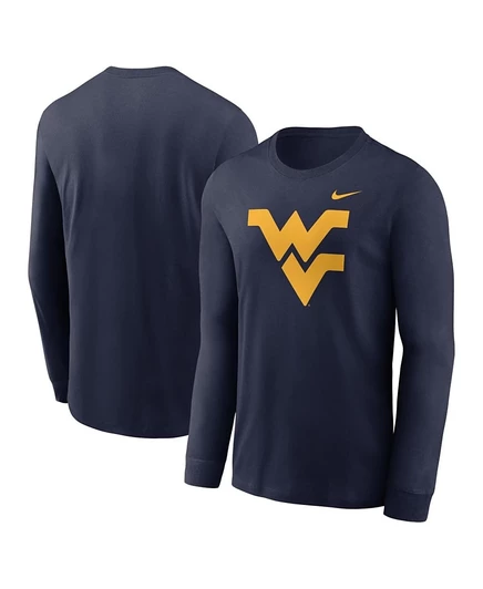 Мужская футболка Nike West Virginia Mountaineers с длинным рукавом, синяя