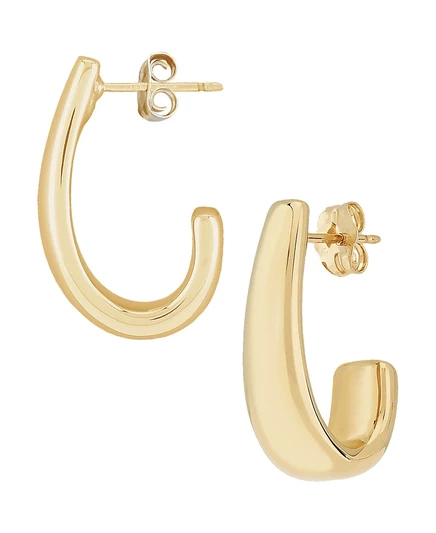 Женские J-серьги-кольца Macy's, 14 карат, жёлтое золото