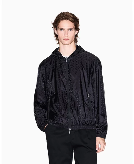 Мужская ветровка AX Armani Exchange жаккард, черная