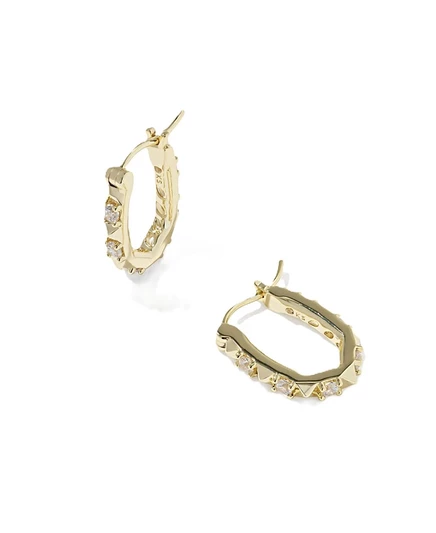 Серьги-кольца Kendra Scott Fate с фианитами, золотистые