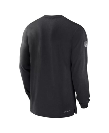 Мужская черная футболка Nike New York Jets Sideline Player Performance с длинным рукавом black
