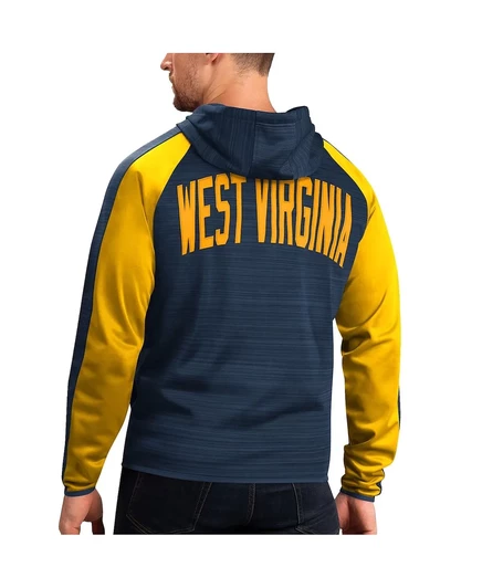 Мужская спортивная куртка G-III Sports by Carl Banks, темно-синий реглан West Virginia Mountaineers Neutral Zone, толстовка с капюшоном на молнии navy