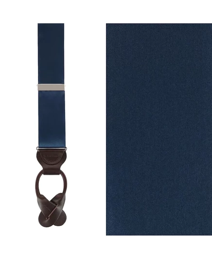Однотонные шелковые подтяжки на пуговицах TRAFALGAR Trafalgar Dutton navy