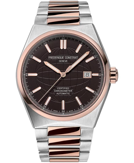 Мужские швейцарские автоматические часы Highlife COSC Frederique Constant с двухцветным браслетом из нержавеющей стали, 41 мм, двухцветные