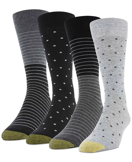 Мужские носки Gold Toe Casual Dot Stripe, 4 пары, разноцветные