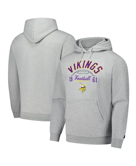 Мужская толстовка starter minnesota vikings, серый меланж
