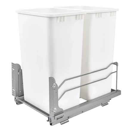 Выдвижные ведра Rev-A-Shelf, 2×47 л, белые