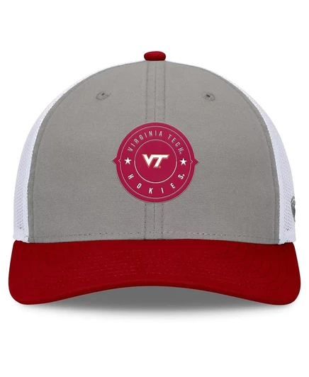 Мужская регулируемая кепка Rob Trucker от Top of the World, серая / бордовая, Virginia Tech Hokies Rob Trucker gray, maroon