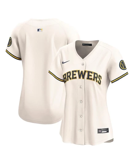 Женское джерси Nike Milwaukee Brewers Limited, бежевое