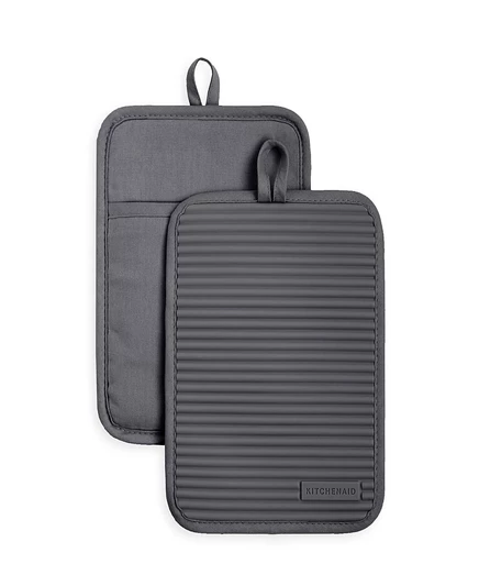 Прихватки KitchenAid Soft Silicone, 2 шт., серые