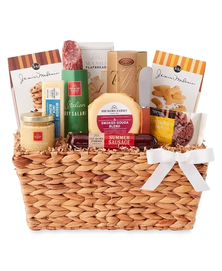 Подарочная гастрономическая корзина Hickory Farms, 12 предметов, белая