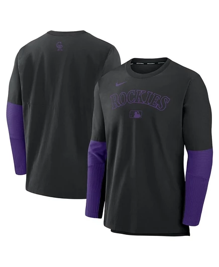 Мужской лонгслив Nike Colorado Rockies, черно-фиолетовый