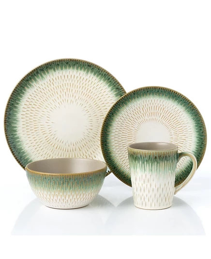 Столовый набор Lorren Home Trends Stoneware Drop 16 пр., зеленый