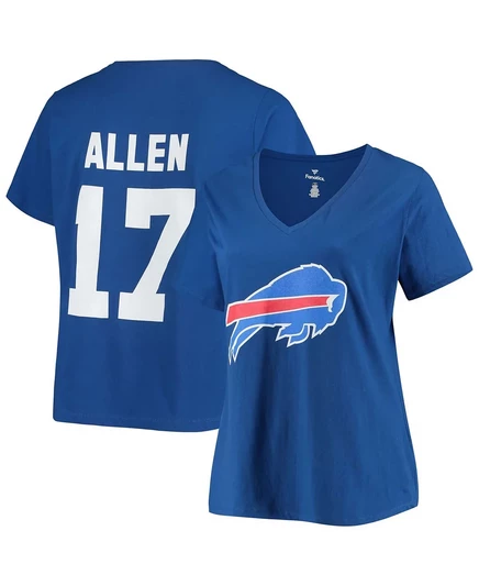 Женская футболка Fanatics Josh Allen, Buffalo Bills, синяя