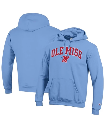 Мужское худи Champion Ole Miss Rebels с логотипом, голубое