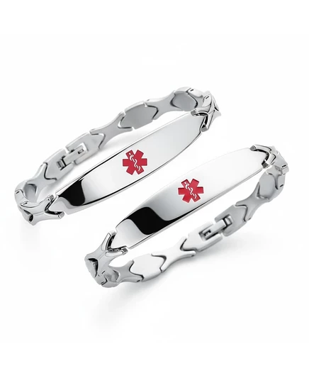 Унисекс браслет Bling Jewelry с медпластиной, нерж. сталь, серебристый