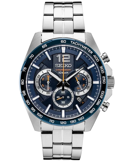 Мужские часы Seiko Essentials Chronograph 43,9 мм, серебристые