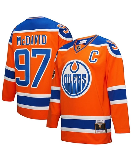 Мужская футболка Mitchell & Ness Connor McDavid оранжевого цвета от Edmonton Oilers Power Play. orange