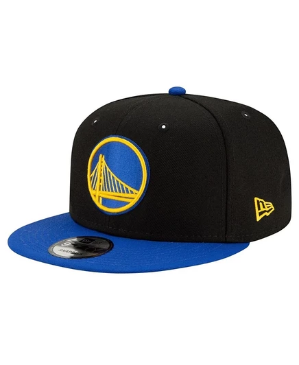 Мужская кепка New Era Black, Официальный командный цвет Royal Golden State Warriors, 2 тона, 9-ФУТОВАЯ кепка-бейсболка черного цвета