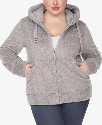 Женская куртка White Mark plus size, серая