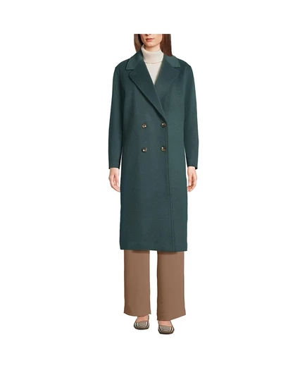 Женское двубортное утепленное пальто Lands' End, зеленое