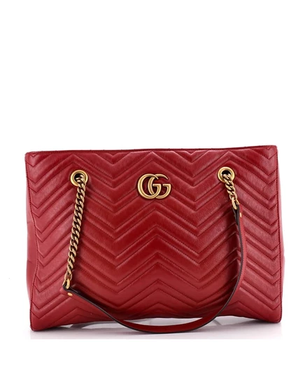 Женская сумка Pre-Owned Gucci GG Marmont Tote, красная