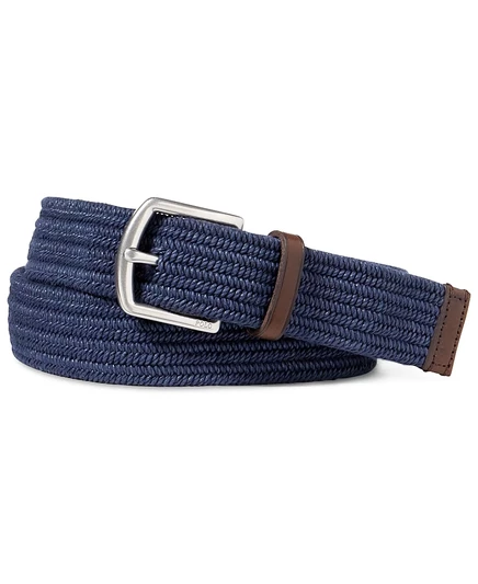 Мужской ремень Polo Ralph Lauren эластичный вощеный, синий