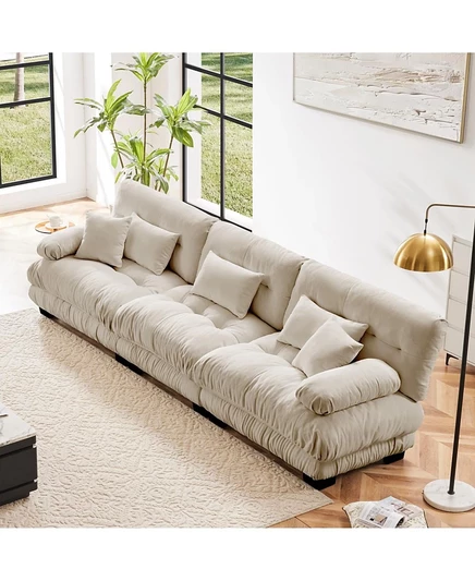 Streamdale Furniture 3-местный модульный секционный диван с глубоким сиденьем из синели для гостиной коричневый/бежевый