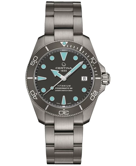 Женские швейцарские автоматические часы Certina DS Action Diver с титановым браслетом из серебра 38 мм