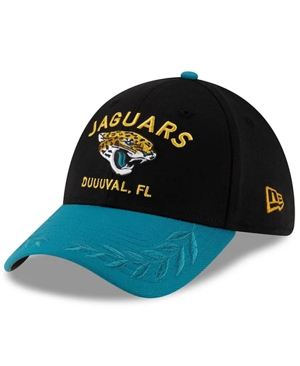 Мужская кепка new era jaguars 39thirty, черно-бирюзовая