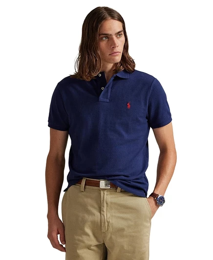 Мужское поло Polo Ralph Lauren Custom Slim-Fit, синее (6)