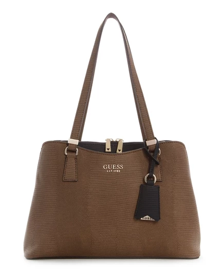 Женская большая сумка Guess Lyndi, каштановая