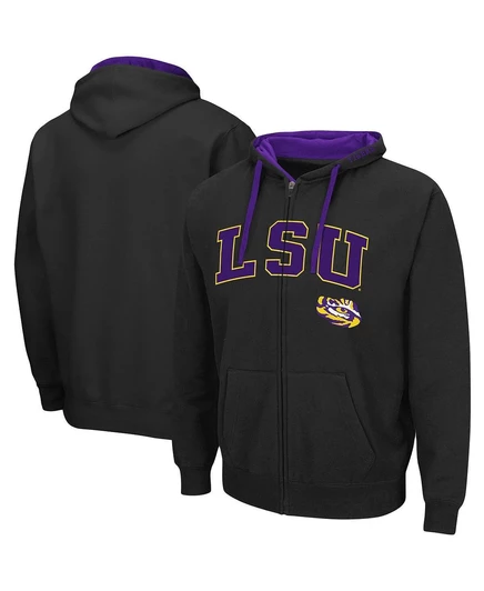 Мужская толстовка Colosseum Black LSU Tigers Big and Tall с капюшоном на молнии black