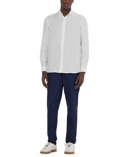 SCOTCH & SODA Мужская льняная рубашка с длинным рукавом SCOTCH & SODA off white