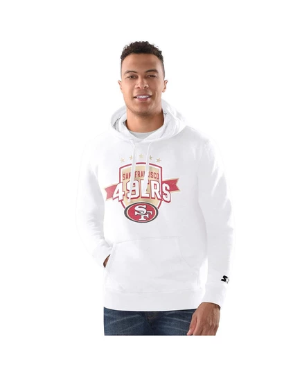 Мужской белый пуловер с капюшоном San Francisco 49ers white